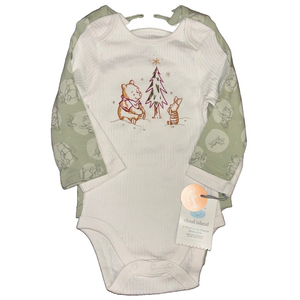Disney Baby Cloud Island 2 Pack Long Sleeve Bodysuits Unisex NWT